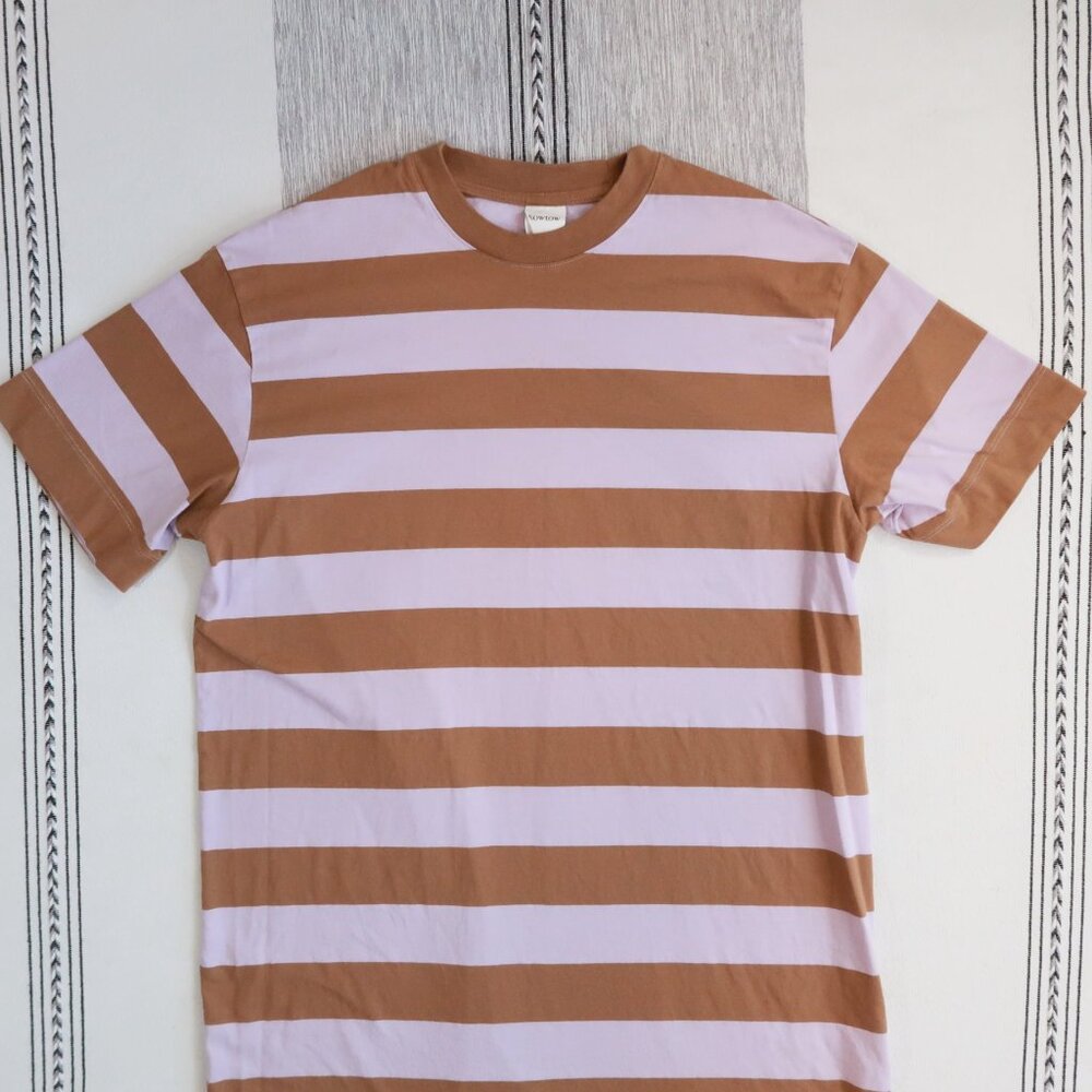 Kowtow T-Shirt Dress Lilac Earth Stripe | XS - Picture 3 of 9